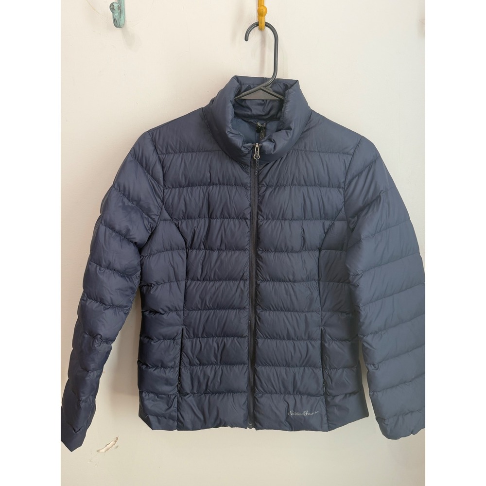 Eddie Bauer CirrusLite Down Jacket Women's Medium Dark Navy Blue Puffer Full Zip